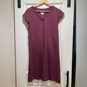 Women's Pact Maroon Relaxed Slub Market Dress S